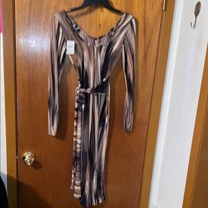 Elegant Multicolor Long Sleeve Dress